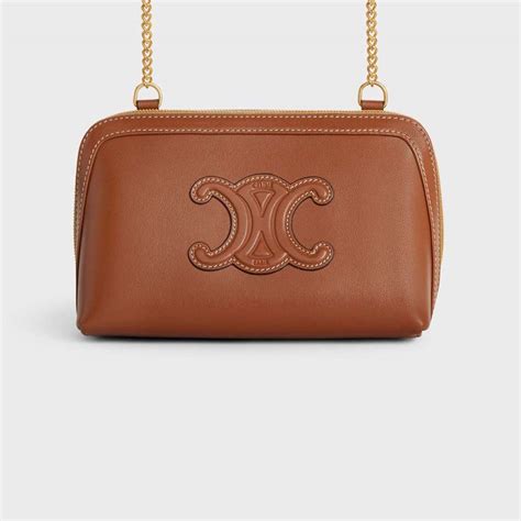 celine triomphe clutch|Clutch on Chain Cuir triomphe in smooth calfskin .